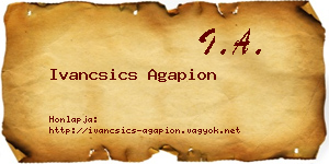 Ivancsics Agapion névjegykártya