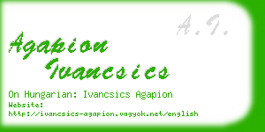 agapion ivancsics business card